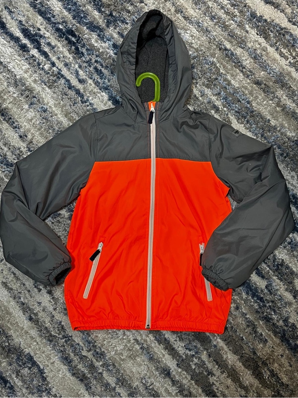 OshKosh B'gosh Orange & Gray Hooded Rain Jacket